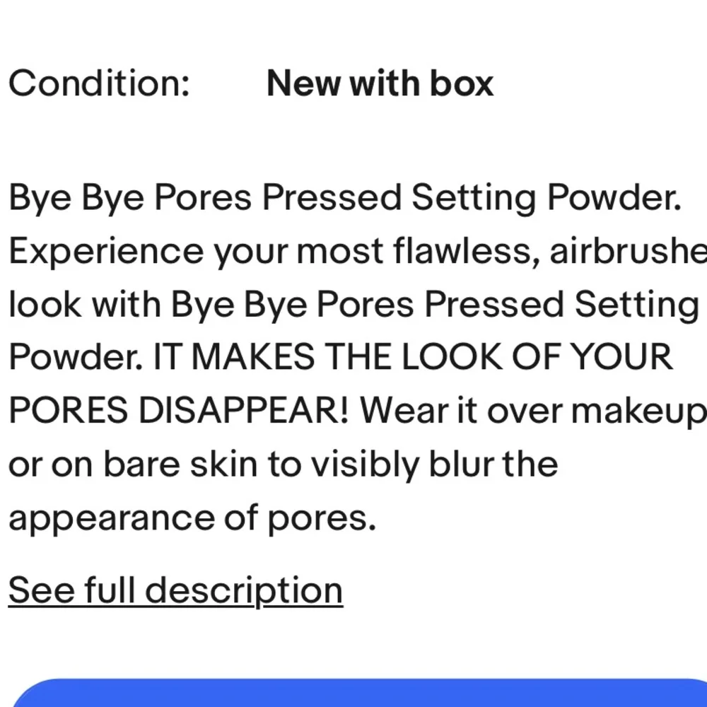 It BYE BYE PORES pressed airbrush finish press powder net weight 0.31 oz. /9.0g
